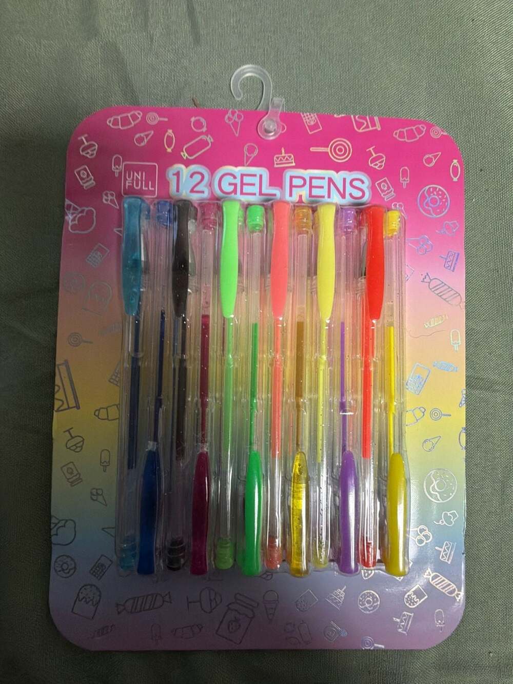 Unifull 12 Gel Pens Assorted Colors